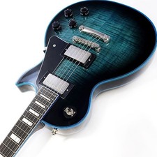 Guitare électrique modèle exclusif Epiphone Les Paul Custom Widow Indigo Burs...