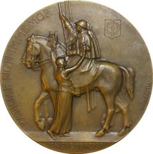 X3813 Rare Médaille Alsace Elsass Dammann Retour Mulhouse France 1918 UNC