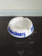 CENDRIER KRONENBOURG PUBLICITAIRE EN OPALINE BLANC/BLEU