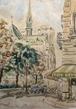 Notre Dame de Paris, aquarelle