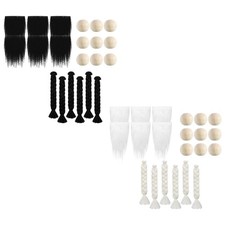 Fausse fourrure tissu gnome barbe Costume 3 paires tresses nain fourrure tissu