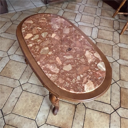 Table basse ovale - bois, avec