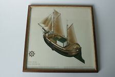 Cadre photo 2/3 marron, or, rouge, dessin imprimé hollandais fishing "TJALK VERS 1800"