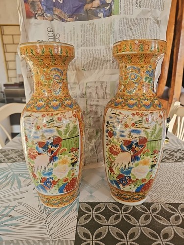 Vase fleurs chinois en - vase,