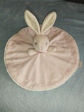 Doudou Plat Lapin Rond Rose