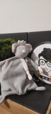 Doudou plat Souris gris et