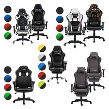 Chaise de bureau fauteuil gaming ergonomique repose-pied/appui-tête á choix