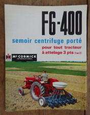 prospectus dépliant Mc Cormick International IH semoir porté F6-400