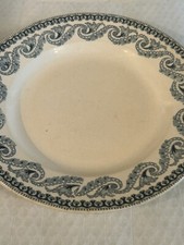 Ancien Plat  Faïence Bleu Bourgeois Paris