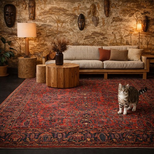 Tapis ancien asiatique coton - ancien,