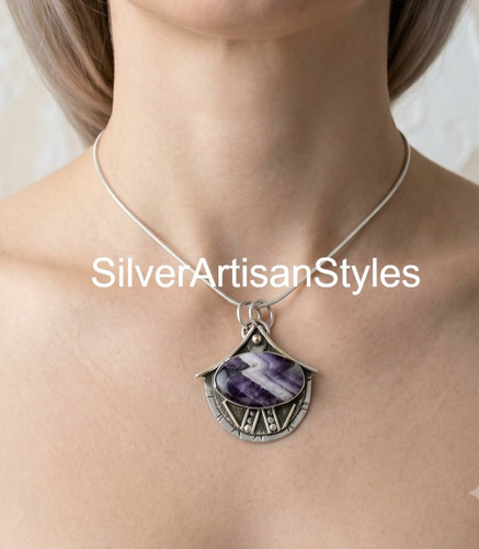 Pendentif chevron améthyste