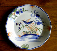 Assiette Desvres Géo Martel Décor La Rochelle fait main Bords chantournés