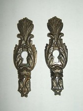 2 ENTREE METAL CHROME CISELE POUR TIROIR DE COMMODE ART DECO