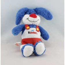 Doudou lapin bleu salopette