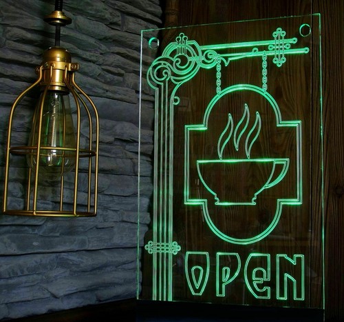 Open café bar led neon - bar,
