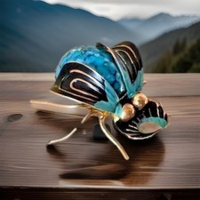 Broche insecte Art Déco verre