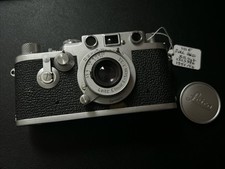 LEICA rangefinder IIIf LTM Red dial #812147 + Elmar 5cm #1223986 (1955-1956)