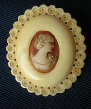 ANCIENNE BROCHE CAMEE PORTRAIT