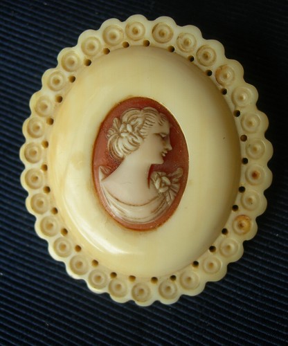 Ancienne broche camee - broche, portrait