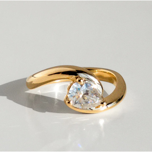 Bague diamant taille poire igi - poire,