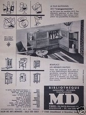 PUBLICITÉ 1956 MD BIBLIOTHÈQUE EXTENSIBLE DIVISIBLE TRANSFORMABLE - ADVERTISING