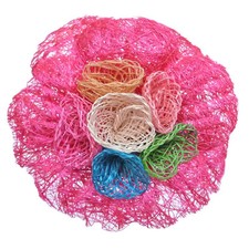 Broche Pince cheveux bibi Mariage cérémonie soirée FLEUR sisal ROSE FUSHIA 
