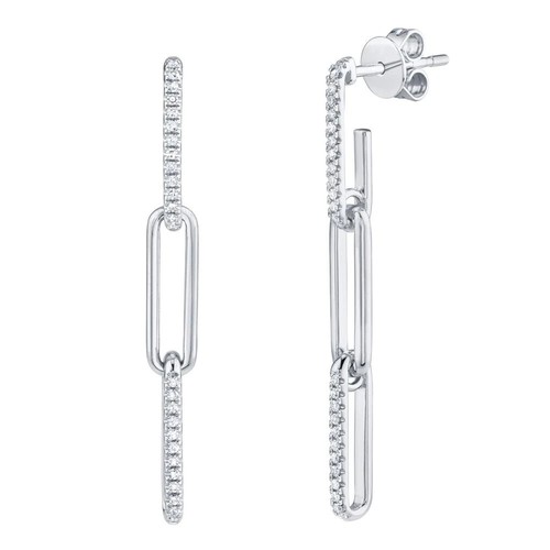 Diamant trombone boucles - boucles, 14k