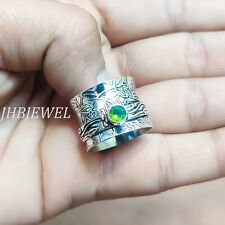 Bijoux de méditation bague toupie doigt en argent sterling 925 pierre précieu...