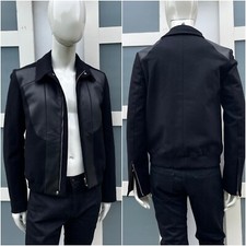 Ultra Rare & Gorgeous Dior Homme AW10 Leather Trim Wool Bomber Biker Jacket