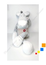 Peluche/Doudou Géant Paquito Paco Âne Gris Short Blanc Rouge Rayé 80cm - Noukies