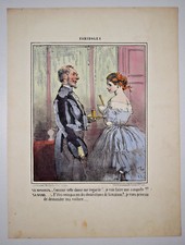 Domestique EDOUARD BEAUMONT Lithographie Couleurs Destouches FARIBOLES in4 1855