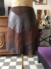 Jupe Zara  Simili Cuir Marron Chocolats Taille XS (grand) Neuve