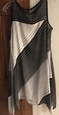 DRESS BARN Black White Stripe
