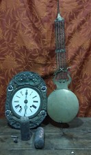 Old 19th century comtoise movement + D27 balance wheel + weight + key (PLY5) 