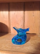 Bougeoir Cristal Saint Louis, Modele Eole Bleu .