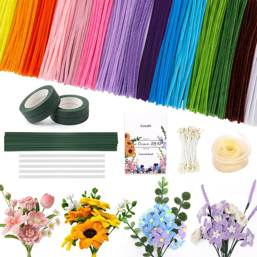 1050 pcs pipe cleaner flower - 1050,