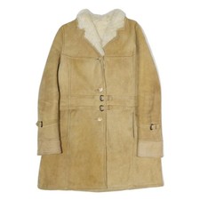 Veste Boutonnée Beige en Peau