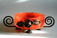 Ancien bol verre art deco - ancien,