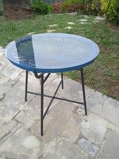 TABLE DE JARDIN RONDE BLEUE  SANTANA TECTAKE / H50 DIAM 50
