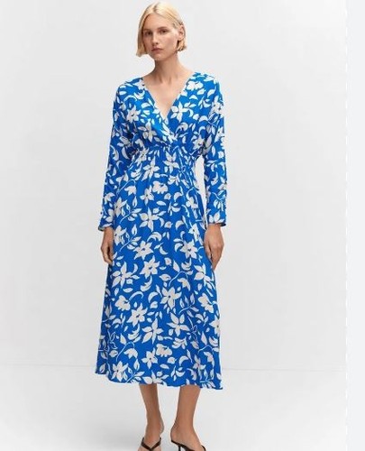 Robe midi floral ruffle - ruffle, mango