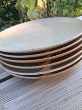 6 Grandes assiettes plate  en Grès Village CNP France Tbe