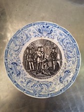 ANCIENNE ASSIETTE PARLANTE JEANNE D'ARC LE DAUPHIN DIGOIN SARREGUEMINES ROYAUTÉ