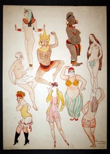 J. De Chanteau Art Déco Mode Fashion Années 1920 Dessin Signé