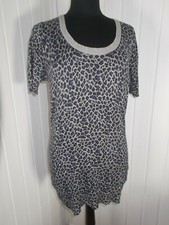 Vintage Robe pull tunique gris tacheté bleu/noir WEILL 42/44 manches courtes