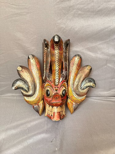 Ancien sculpture masque - masque, bois
