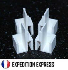 KIT 4 GUIDES PORTE COULISSANTE G/D HAUTS BLANC RAIL PLACARD FORM/OPTIMUM EP.10mm