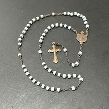 Rare chapelet ancien En Acier Et Boule croix reliquaire XIXeme CH66