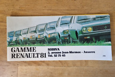 catalogue publicitaire gamme RENAULT 1981 R5 TURBO 1 ALPINE A310 V6 neuf époque