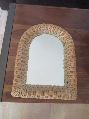 Ancien miroir rotin annees - ancien,