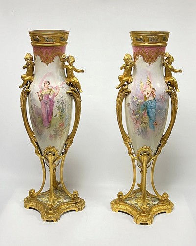 Pair sevres french gilt - pair,
